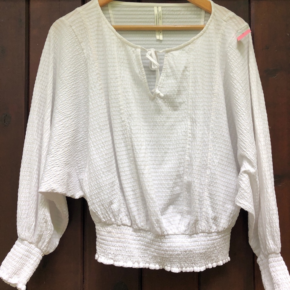 Sheer White Anthropologie Blouse Size XS